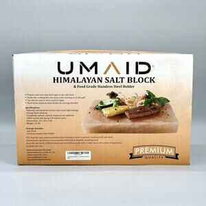 UMAID Himalayan Salt Block Grilling Cooking Cutting Serving 11.8" x 7.9" x 1.6"